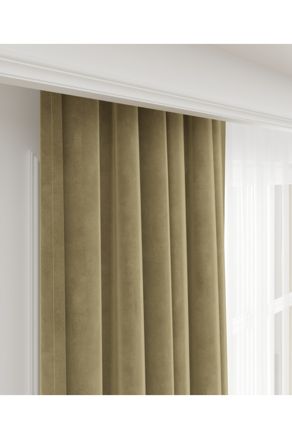 Exculusive Lüx Dokuma Kadife Kumaş Yüksek Kaliteli Fon Perde 1/3 