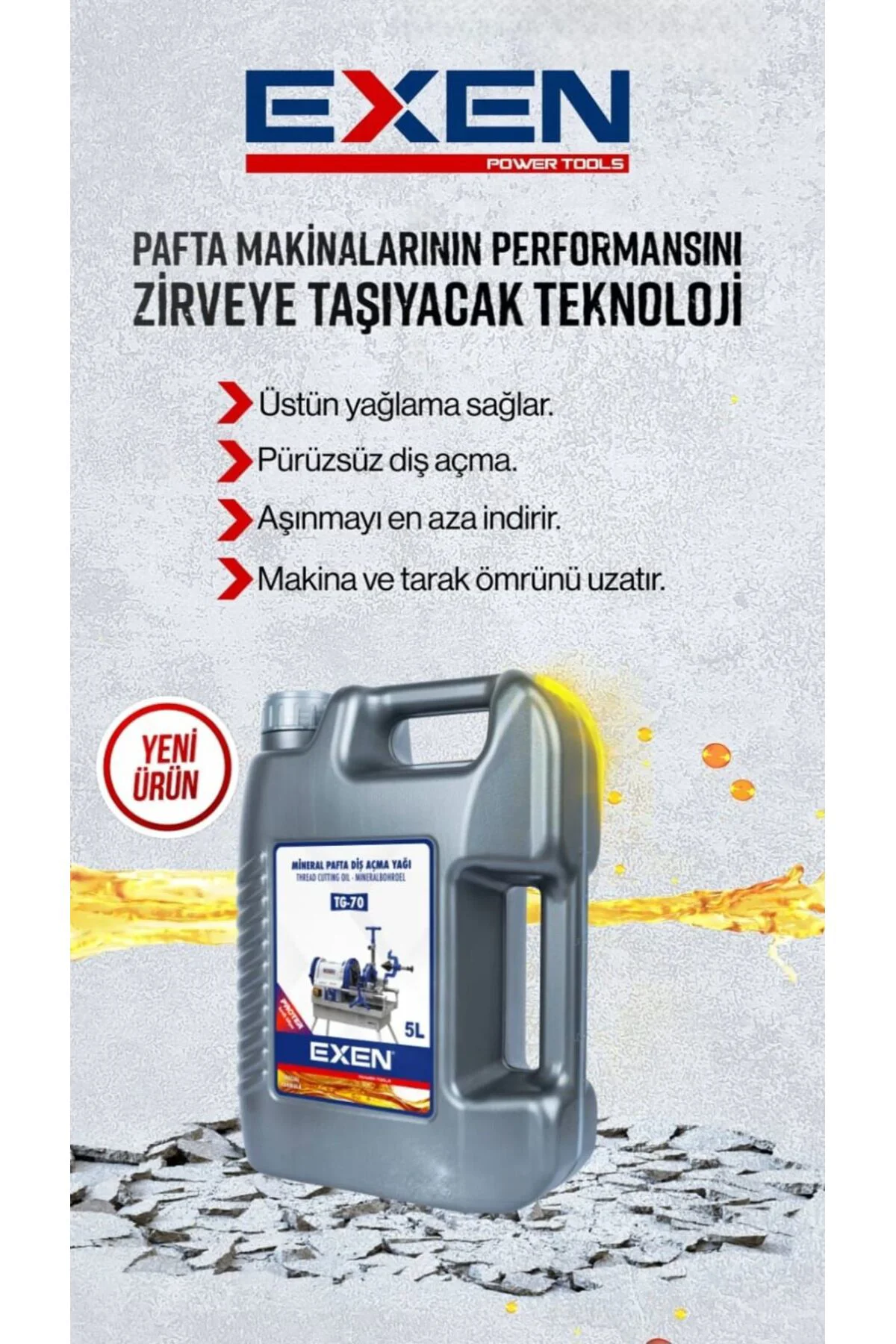 EXEN MİNERAL PAFTA DİŞ AÇMA YAĞI 5 LİTRE - TG-70