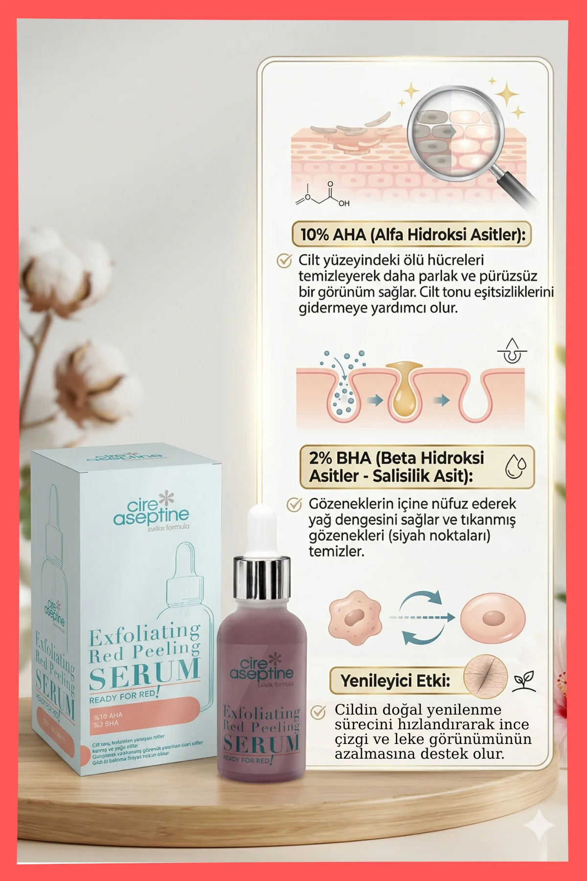 Exfoliating Red Peeling Yüz Serumu 30 ml - READY For RED ! - Görsel 3