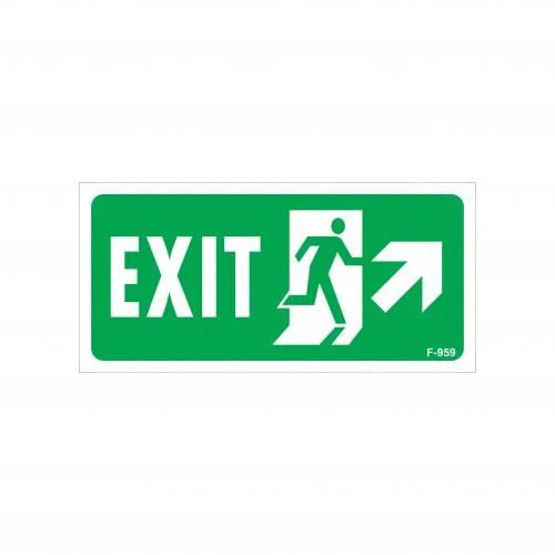 Exit Sağ Yukarı Uyarı Levhası 17,5x25 KOD:959 Fiyatı, Yorumları ve Özellikleri