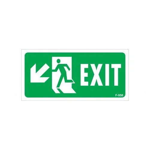 Exit Sol Aşağı Uyarı Levhası 17,5x25 KOD:958 Fiyatı, Yorumları ve Özellikleri