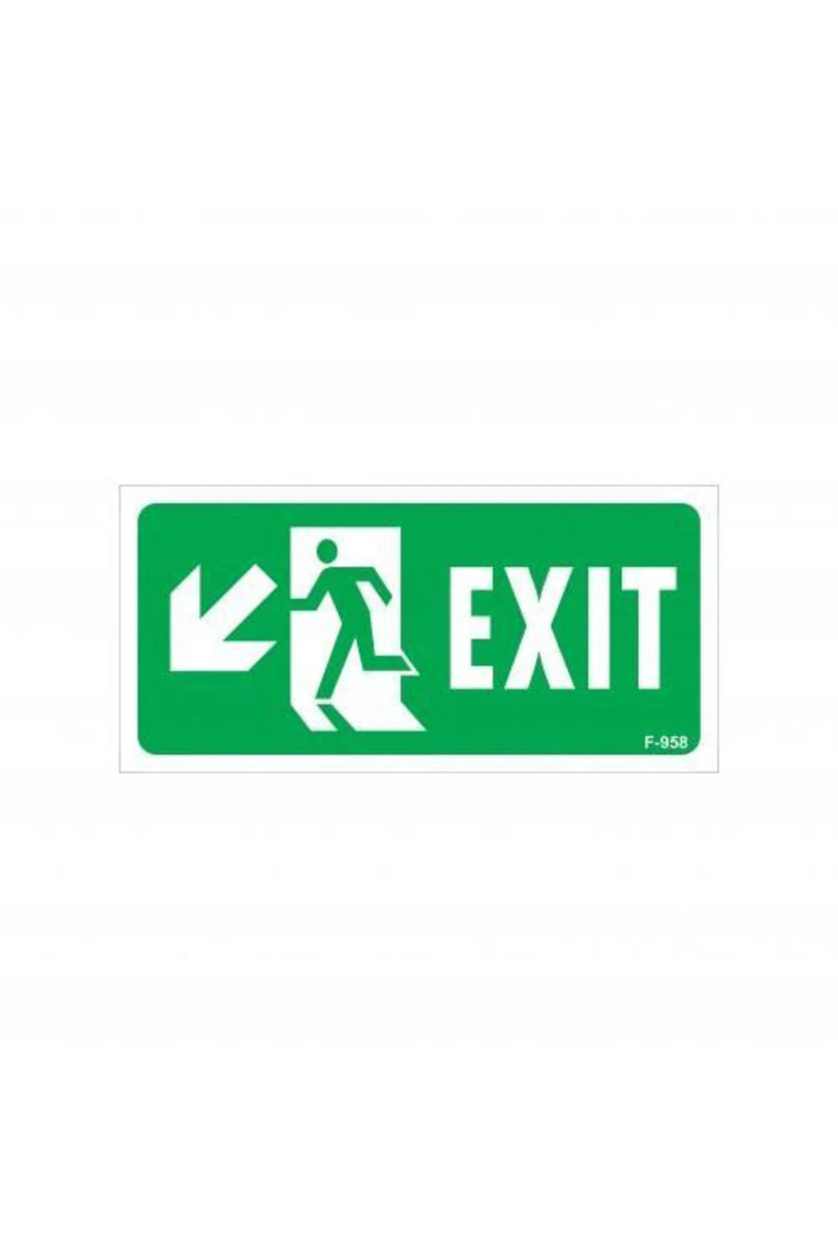 Exit Sol Aşağı Uyarı Levhası 17,5x25 KOD:958