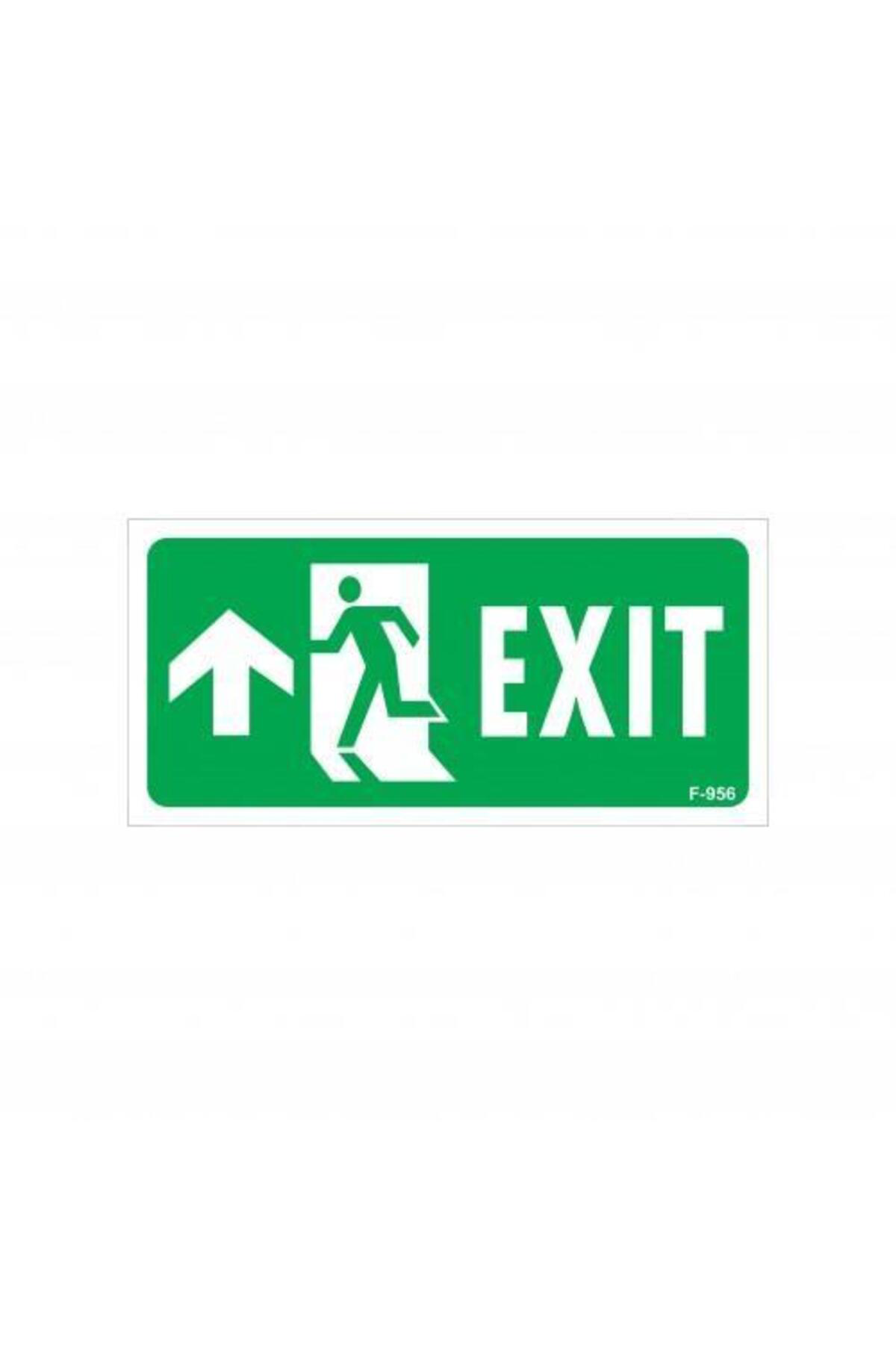 Butik Exit Yukarı Sol Ok İşaretli Uyarı Levhası 17,5X25 Kod:956