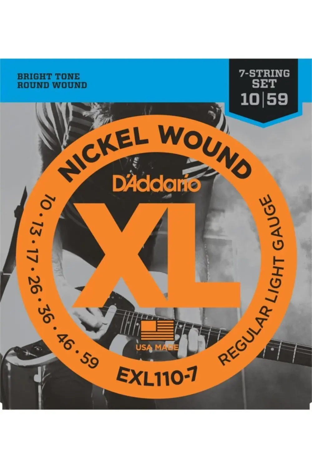 Daddario Exl110-7 Elektro Tel Set Xl Regular Light 010 7 Telli