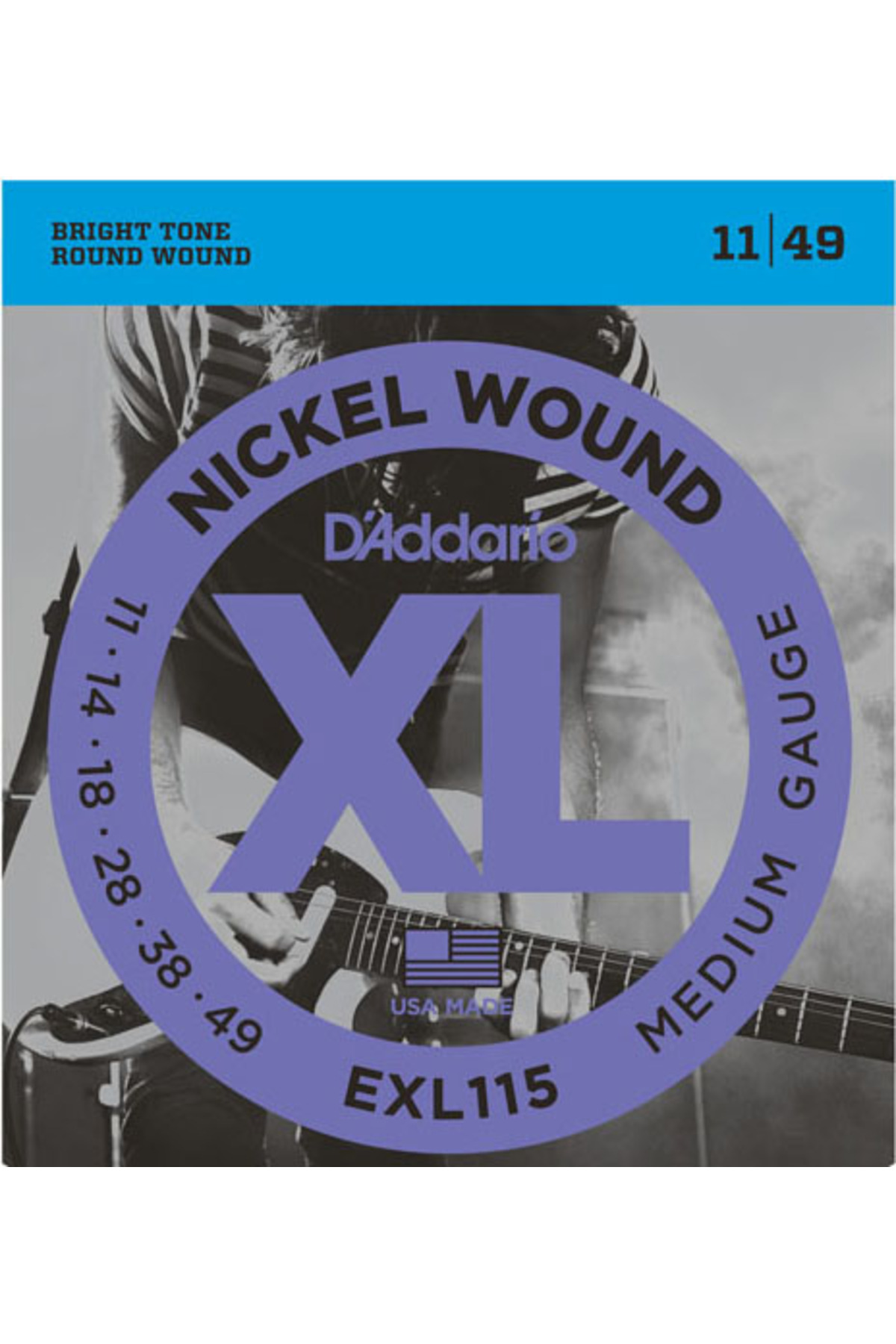 EXL115 ELEKTRO GİTAR TEL SETİ, XL, 11-49, NICKEL WOUND, B