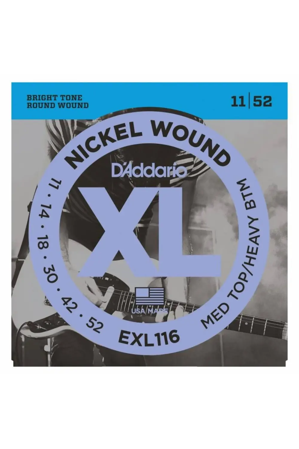 EXL116 ELEKTRO GİTAR TEL SETİ, XL, 11-52, MED TOP/HEAVY B