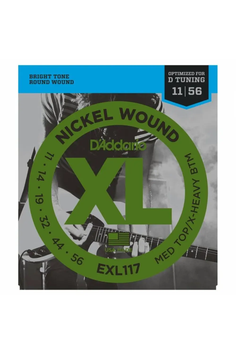 EXL117 ELEKTRO GİTAR TEL SETİ, XL, 11-56, OPTIMIZED FOR D ELEKTRO