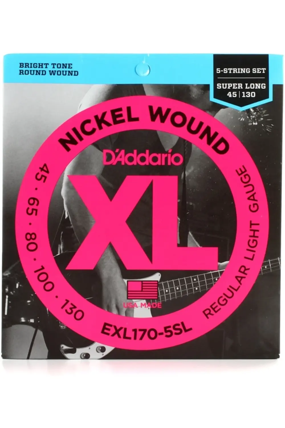 EXL170-5SL BAS GİTAR TEL SETİ , 5 TELLİ, XL, 45-130, SUPER LO