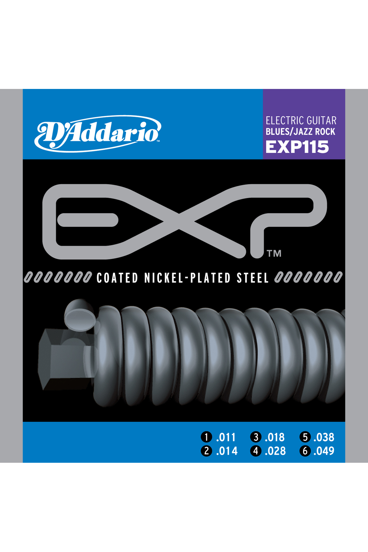 EXP115 ELEKTRO GİTAR TEL SETİ, 11-49, COATED NICKEL, PLAT SET ELE