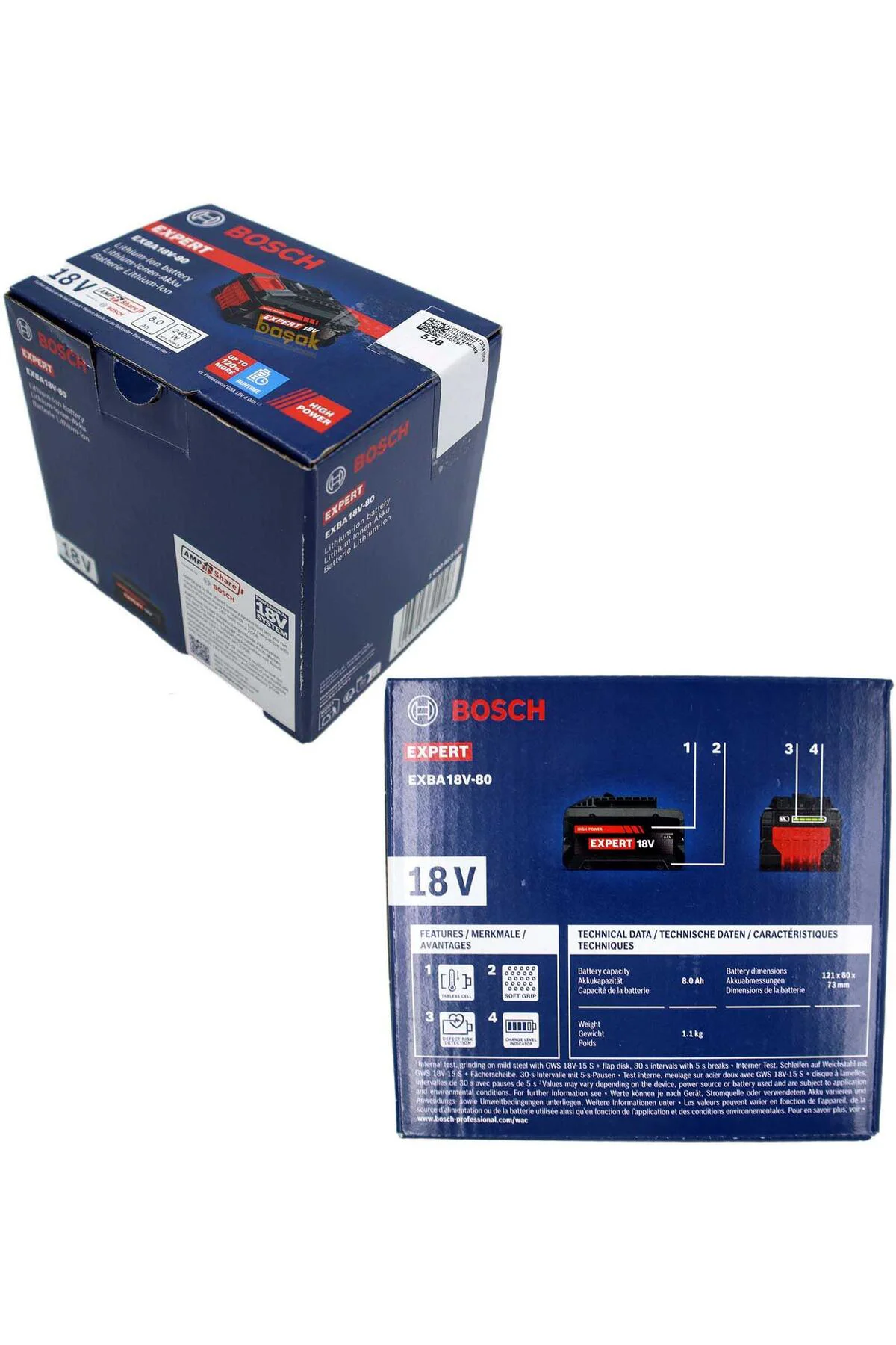 Expert Kartuş Yedek Akü EXBA18V-80 (8 Ah)