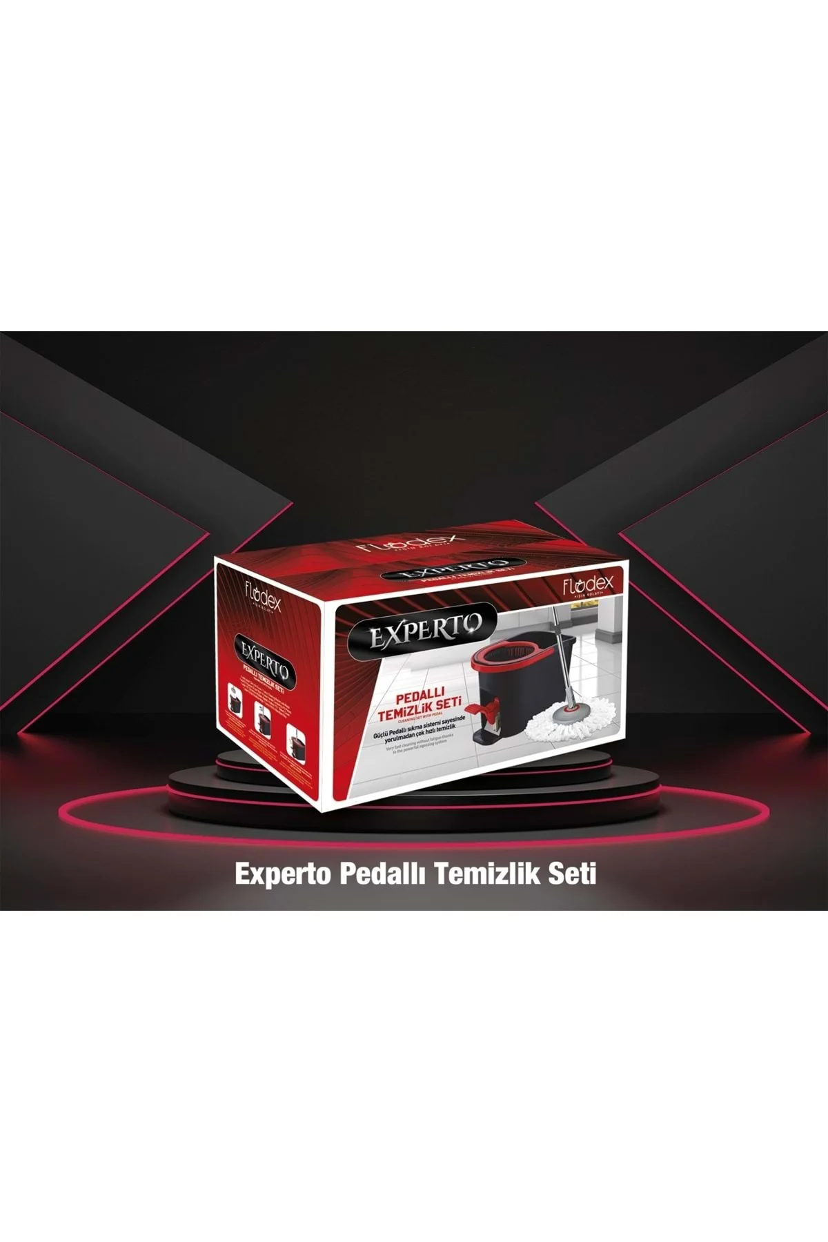 Experto Pedallı Temizlik Seti - Dayanıklı Kova & %100 Mikrofiber 