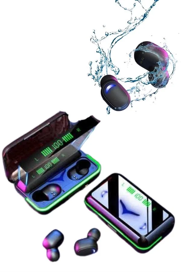 Extra Bass Kablosuz Kulaklık Işıklı Bluetooth Kulaklık Powerbank 