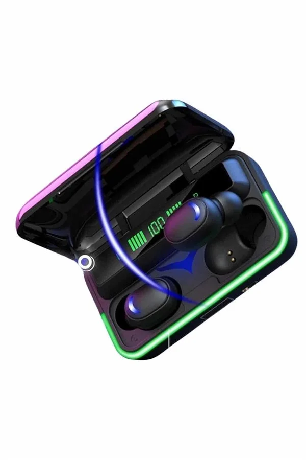 Extra Bass Kablosuz Kulaklık Işıklı Bluetooth Kulaklık Powerbank 