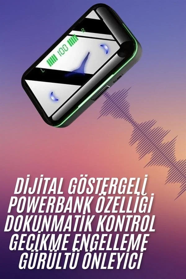Extra Bass Kablosuz Kulaklık Işıklı Bluetooth Kulaklık Powerbank 