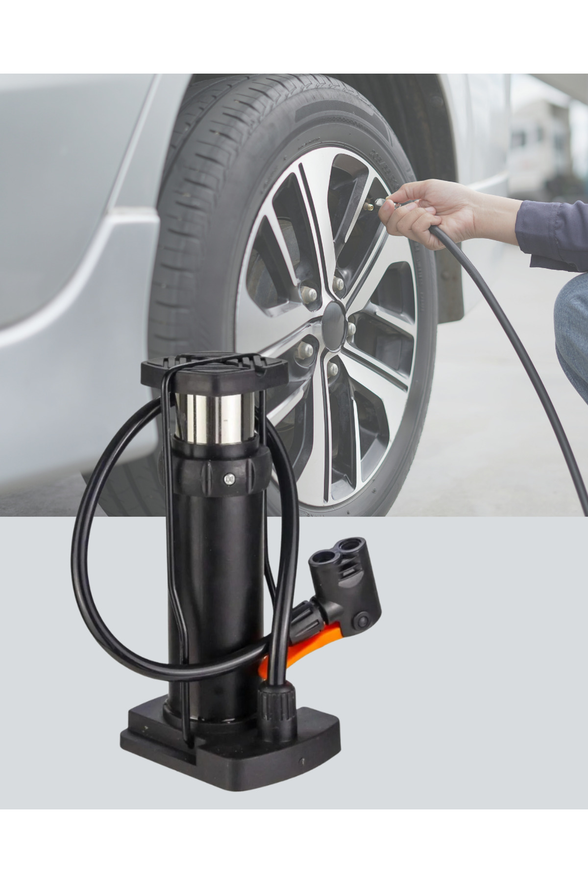 Extra Güçlü Ayak Pompası Otomobil Motosiklet Bisiklet Uyumlu - Li