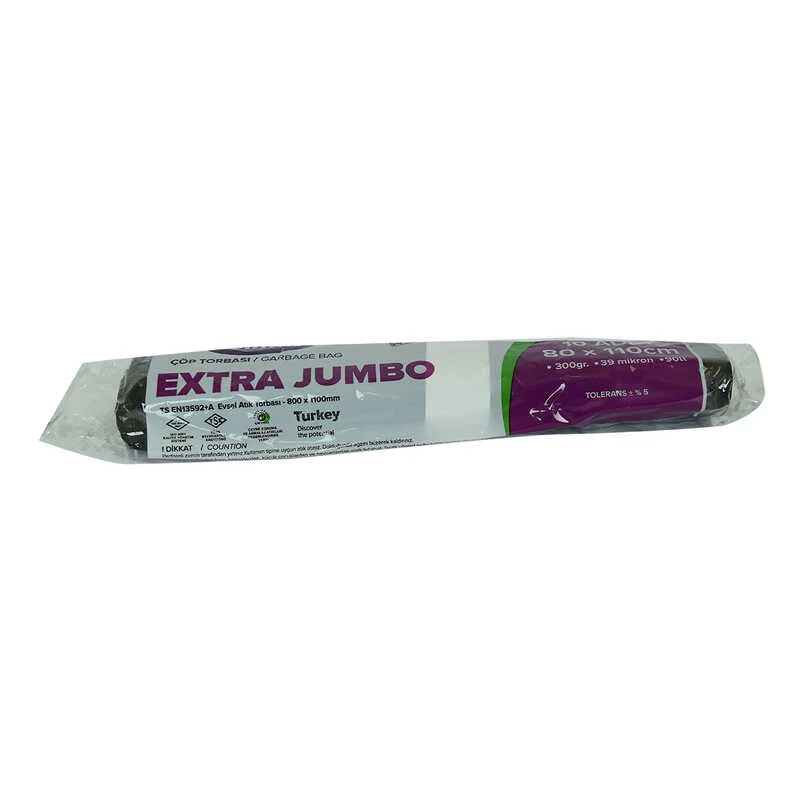 Extra Jumbo Çöp Torbası 80x110cm 90Lt Siyah - 300Gr 39 Mikron Kalite Fiyatı, Yorumları ve Özellikleri
