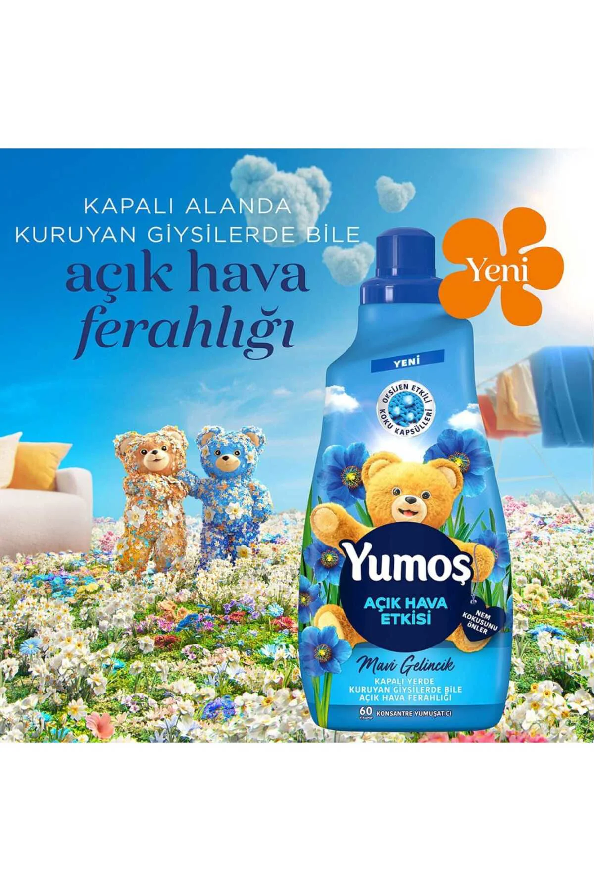 Extra Mavi Gelincik Konsantre Yumuşatıcı 1440 Ml