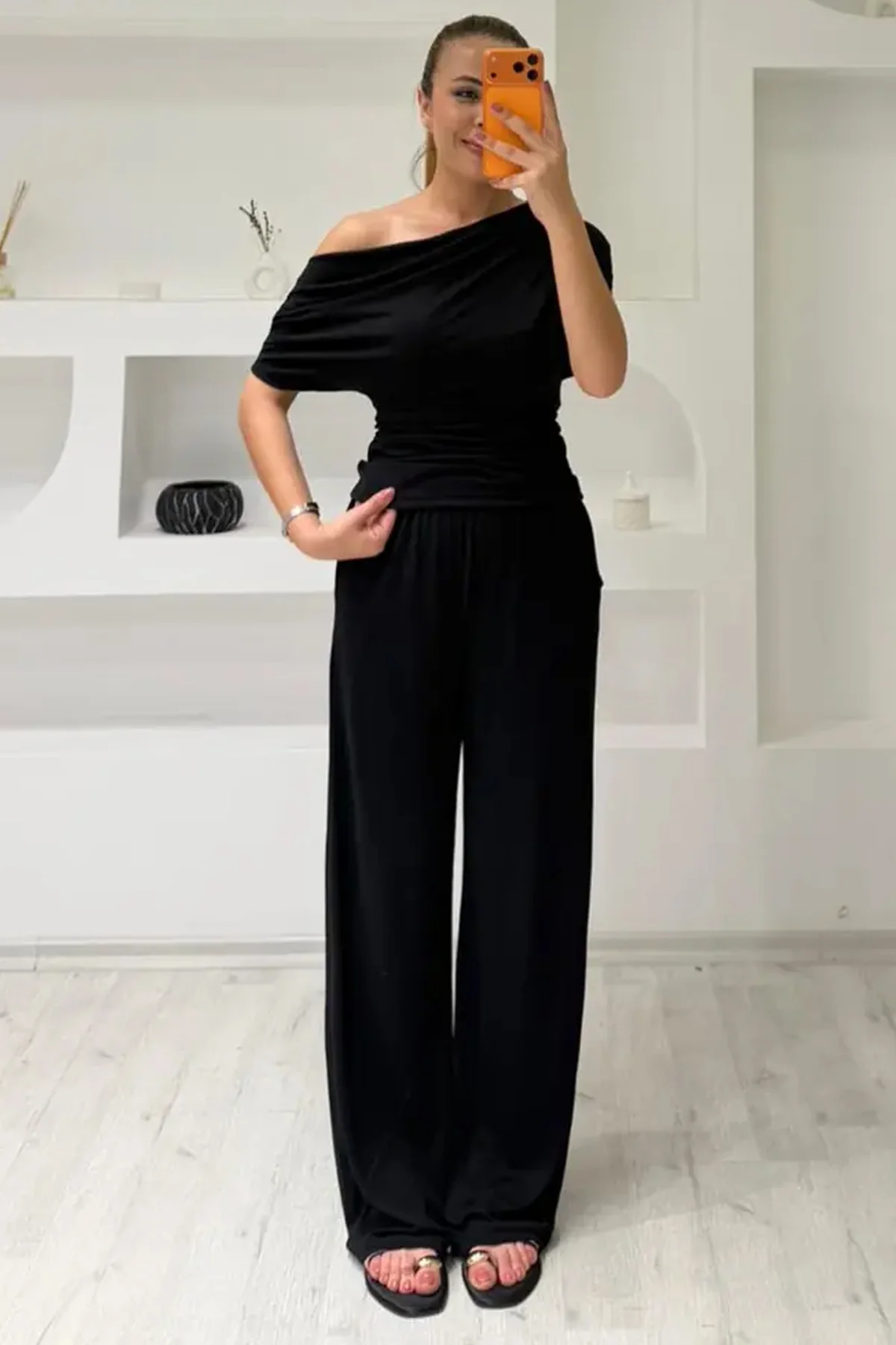 Extra Soft Yumuşak Dokulu Düşük Omuz Yarasa Kol Takım