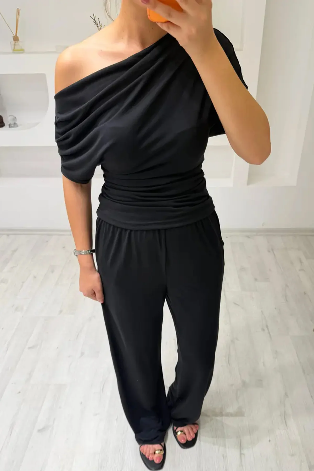 Extra Soft Yumuşak Dokulu Düşük Omuz Yarasa Kol Takım