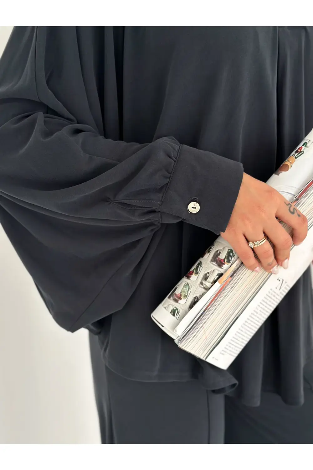 Extra Soft Yumuşak Dokulu Monokrom Dökümlü Kesim İkili Takım