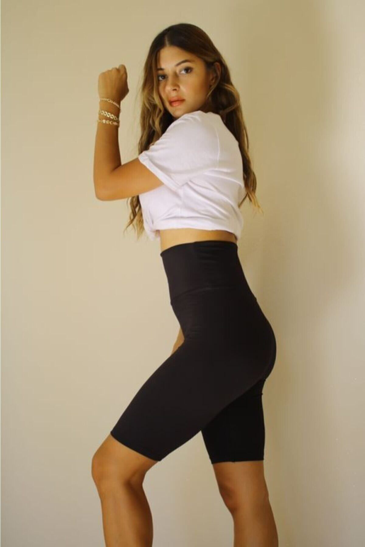 Extra Yüksek Bel Yoga Taytı Toparlayıcı Bisikletçi