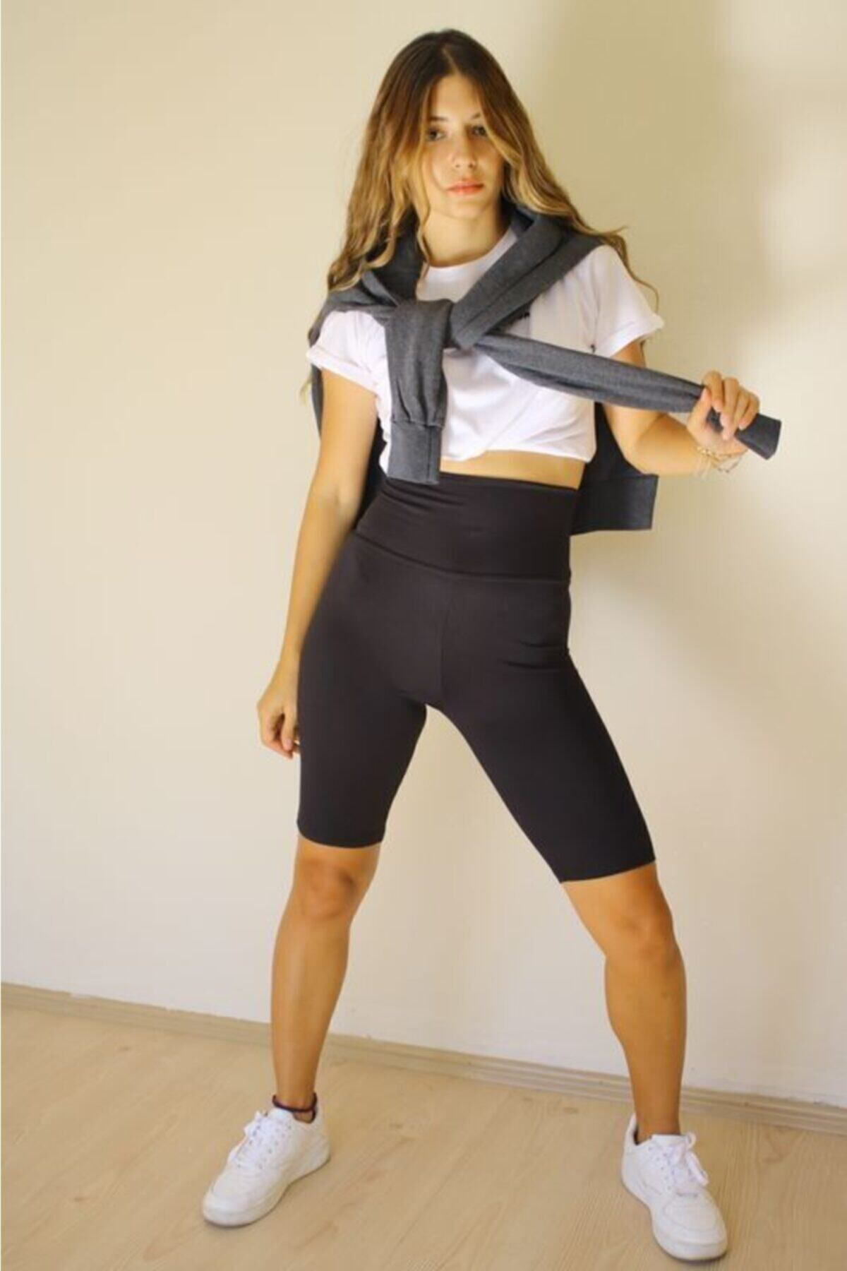 Extra Yüksek Bel Yoga Taytı Toparlayıcı Bisikletçi