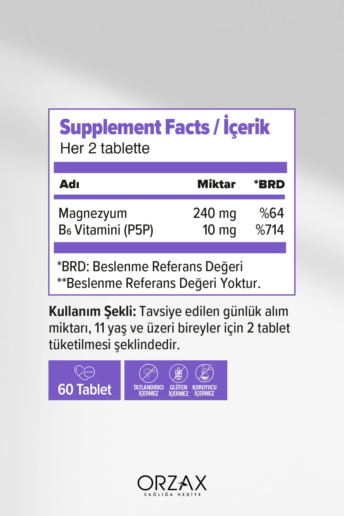 ExtraMag Magnezyum Bisglisinat + P5P 60 Tablet