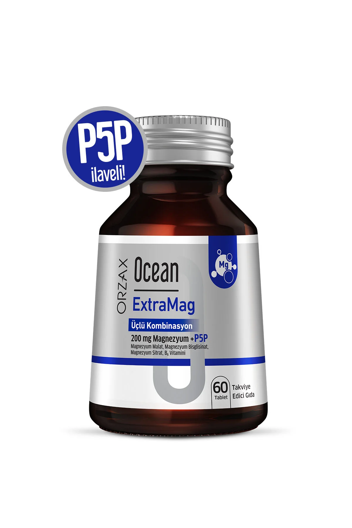 ExtraMag Üçlü Kombinasyon Magnezyum 200 mg Takviye Edici Gıda 60 Tablet