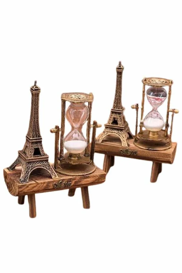 Eyfel Kulesi Kum Saati - Retro Paris Temalı Dekoratif Hediyelik Eşya