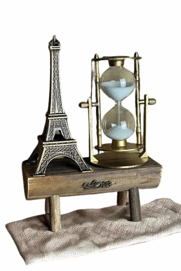 Eyfel Kulesi Kum Saati - Retro Paris Temalı Dekoratif Hediyelik Eşya