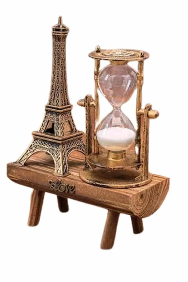 Eyfel Kulesi Kum Saati - Retro Paris Temalı Dekoratif Hediyelik Eşya