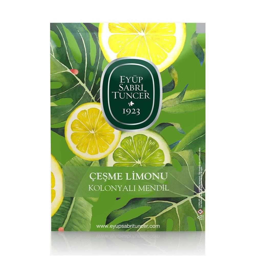 Eyüp Sabri Tuncer 50li Mendil Çeşme limonu Kolonyalı  (9,3 x 12,5