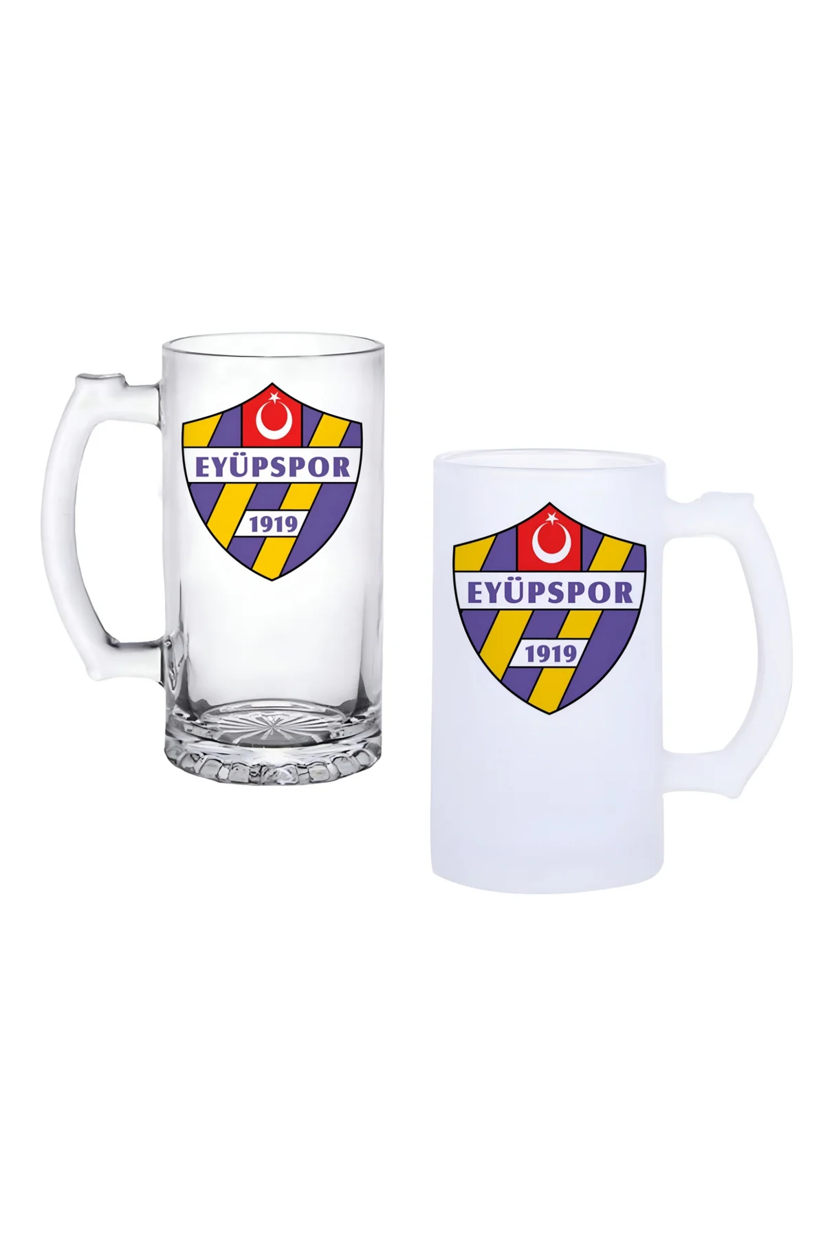 Eyüpspor Kulplu Bira Bardağı Buzlu veya Şeffaf Seçenekli 064
