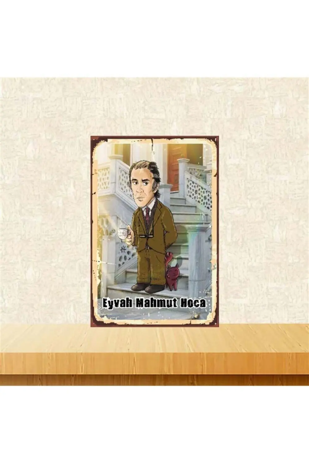 Eyvah Mahmut Hoca 20-30 Cm Retro Ahşap Poster