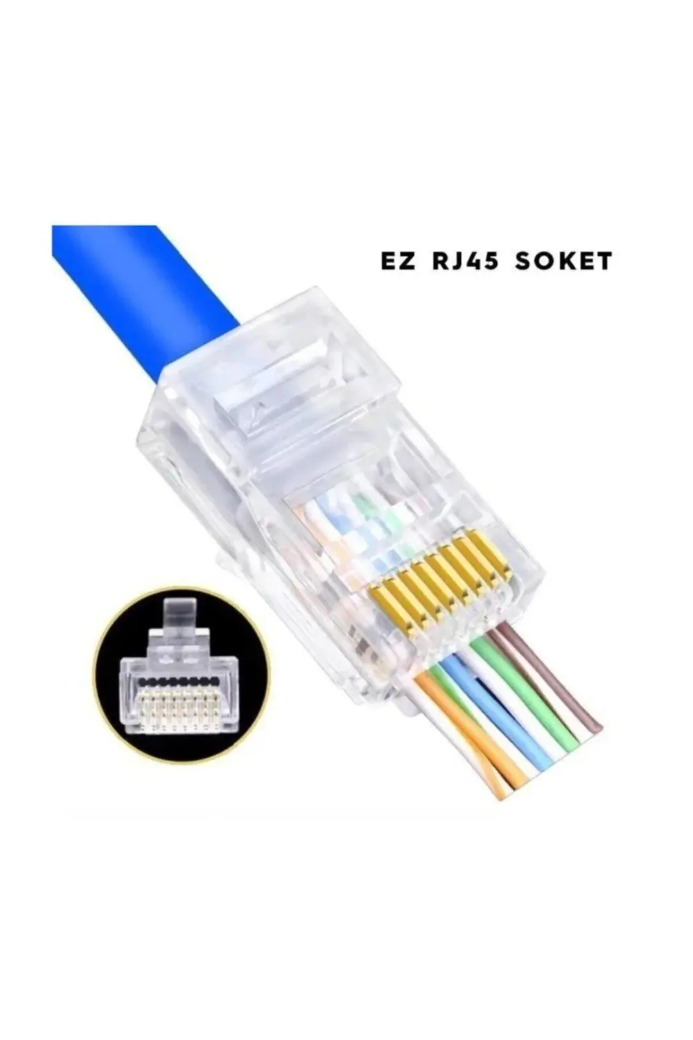 Ez Rj45 Cat5-cat6 Açık Uçlu Soket 8p8c 100adet