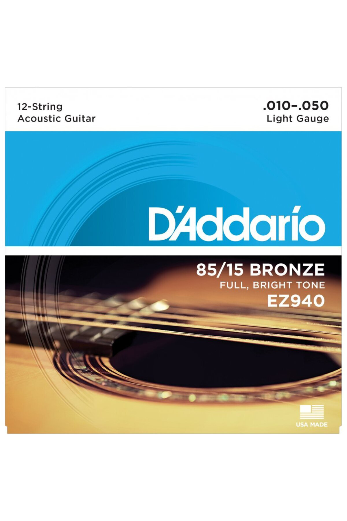 EZ940 AKUSTİK GİTAR TEL SETİ, 12 TELLİ, 85/15 BRONZE, LI D'addari