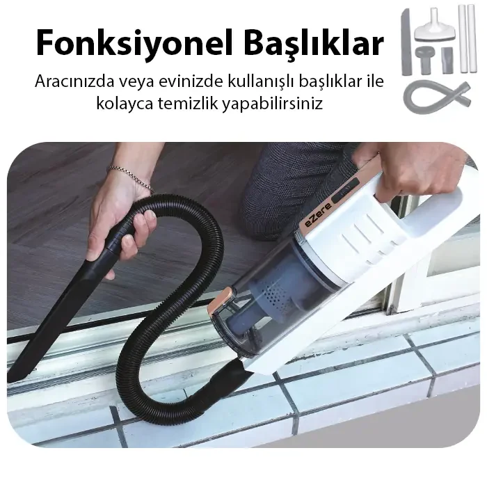 Ezere 15000pa LED Işıklı Kuru Islak Kullanım Kablosuz Güçlü El Araç-Ev Süpürgesi-1852 Ezere 15000pa LED Işıklı Kuru Islak Kullanım Kablosuz Güçlü El Araç-Ev Süpürgesi-1852