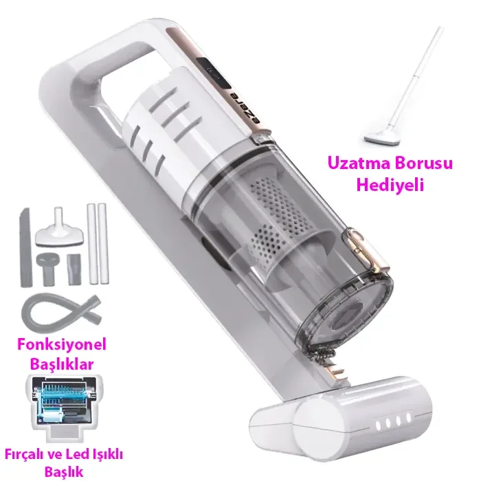 Ezere 15000pa LED Işıklı Kuru Islak Kullanım Kablosuz Güçlü El Araç-Ev Süpürgesi-1852 Ezere 15000pa LED Işıklı Kuru Islak Kullanım Kablosuz Güçlü El Araç-Ev Süpürgesi-1852