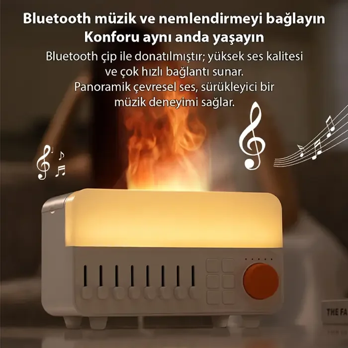 Ezere A14 Bluetooth Hoparlörlü Alev Efektli 8 Sesli Renkli Alev Görünümlü Aromaterapi Difüzörü Ultrasonik Hava Nemlendici-1852 Ezere A14 Bluetooth Hoparlörlü Alev Efektli 8 Sesli Renkli Alev Görünümlü Aromaterapi Difüzörü Ultrasonik Hava Nemlendici-1852