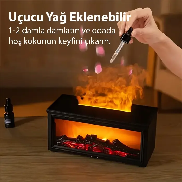 EZERE A4 Şömine Esintili Aromaterapi Difüzörü Ultrasonik Hava Nemlendici-1852 EZERE A4 Şömine Esintili Aromaterapi Difüzörü Ultrasonik Hava Nemlendici-1852