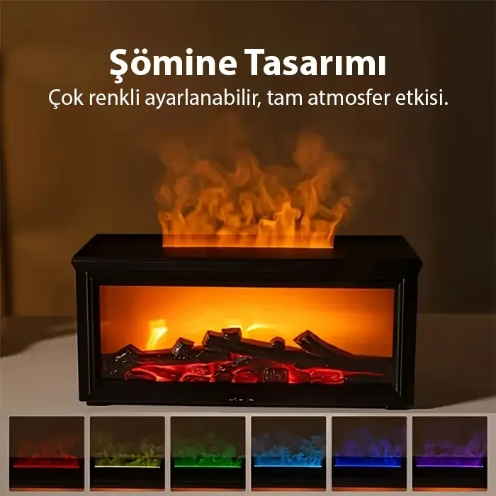 EZERE A4 Şömine Esintili Aromaterapi Difüzörü Ultrasonik Hava Nemlendici-1852 EZERE A4 Şömine Esintili Aromaterapi Difüzörü Ultrasonik Hava Nemlendici-1852