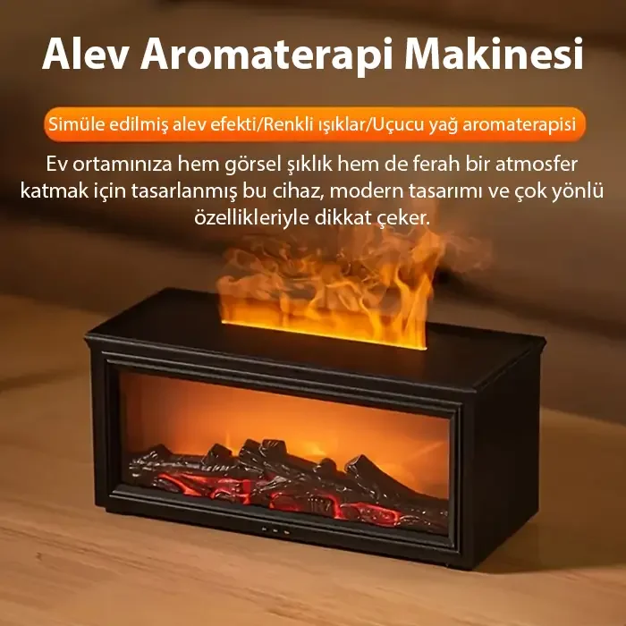 EZERE A4 Şömine Esintili Aromaterapi Difüzörü Ultrasonik Hava Nemlendici-1852 EZERE A4 Şömine Esintili Aromaterapi Difüzörü Ultrasonik Hava Nemlendici-1852
