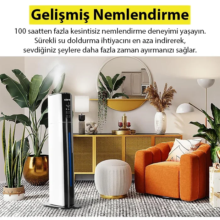 eZere AquaPure MNS-A09 Akıllı Ultrasonik Hava Nemlendirici - 9L Kapasite, 28dB Sessiz Mod ve Aromaterapi Özelliği