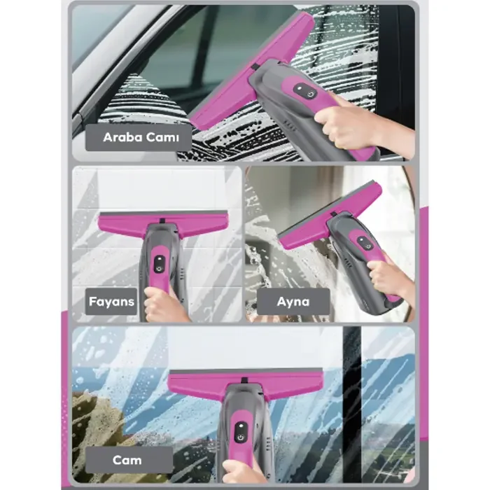 Ezere ClearView Şarjlı Cam Temizleyici Silme Makinesi Mikrofiber Ezere ClearView Şarjlı Cam Temizleyici Silme Makinesi Mikrofiber