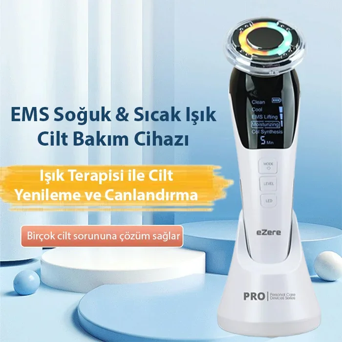 EZERE D818 Şarjlı Soğuk-Sıcak Kompresli EMS Lifting Cilt Bakım Cihazı - Kırışıklık Giderici