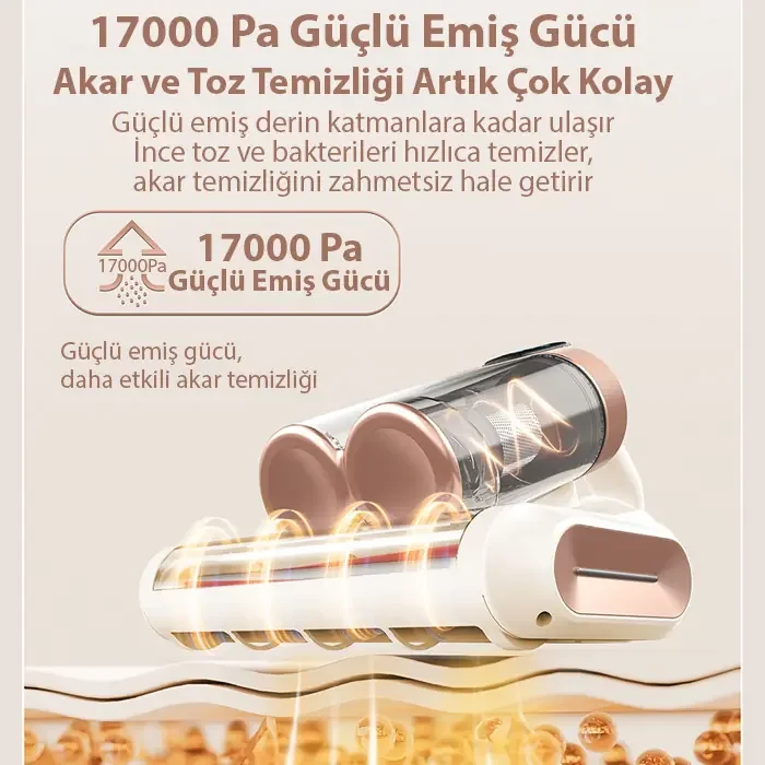 Ezere DustAway 17000Pa Güçlü Kablosuz Akar ve Toz UV Işıklı Yatak ve Koltuk Temizleyici-1852 Ezere DustAway 17000Pa Güçlü Kablosuz Akar ve Toz UV Işıklı Yatak ve Koltuk Temizleyici-1852