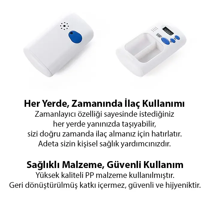 Ezere Elektronik Akıllı Zamanlayıcılı Taşınabilir Hap İlaç Kutusu - BPA İçermez-1852 Ezere Elektronik Akıllı Zamanlayıcılı Taşınabilir Hap İlaç Kutusu - BPA İçermez-1852