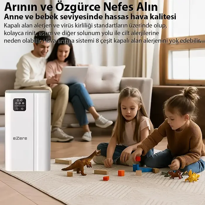 EZERE FullClean Pro Have Temizleme Cihazı 350 CADR LED ekran iyon ve sessiz çalışma ile toz duman poleni %99.9 filtreler. Temiz hava-1852 EZERE FullClean Pro Have Temizleme Cihazı 350 CADR LED ekran iyon ve sessiz çalışma ile toz duman poleni %99.9 filtreler. Temiz hava-1852