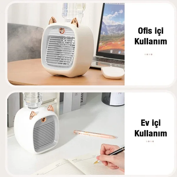 EZERE Hava Nemlendiricili Masaüstü Fan Taşınabilir Mini Klima Soğutucu-1852