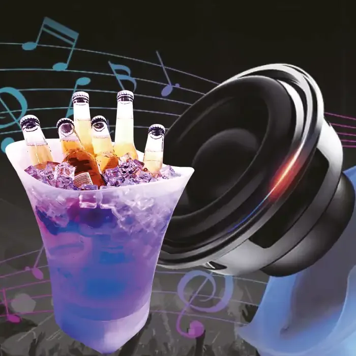 EZERE Hoparlör Buz kovası 5l Bluetooth Hoparlör Ile Renkli Buz kovası Led-1852 EZERE Hoparlör Buz kovası 5l Bluetooth Hoparlör Ile Renkli Buz kovası Led-1852